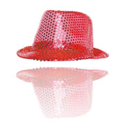 Trade Shop - Cappello Borsalino Paillettes Rosso Spettacolo Teatro Paillette Uomo Donna -