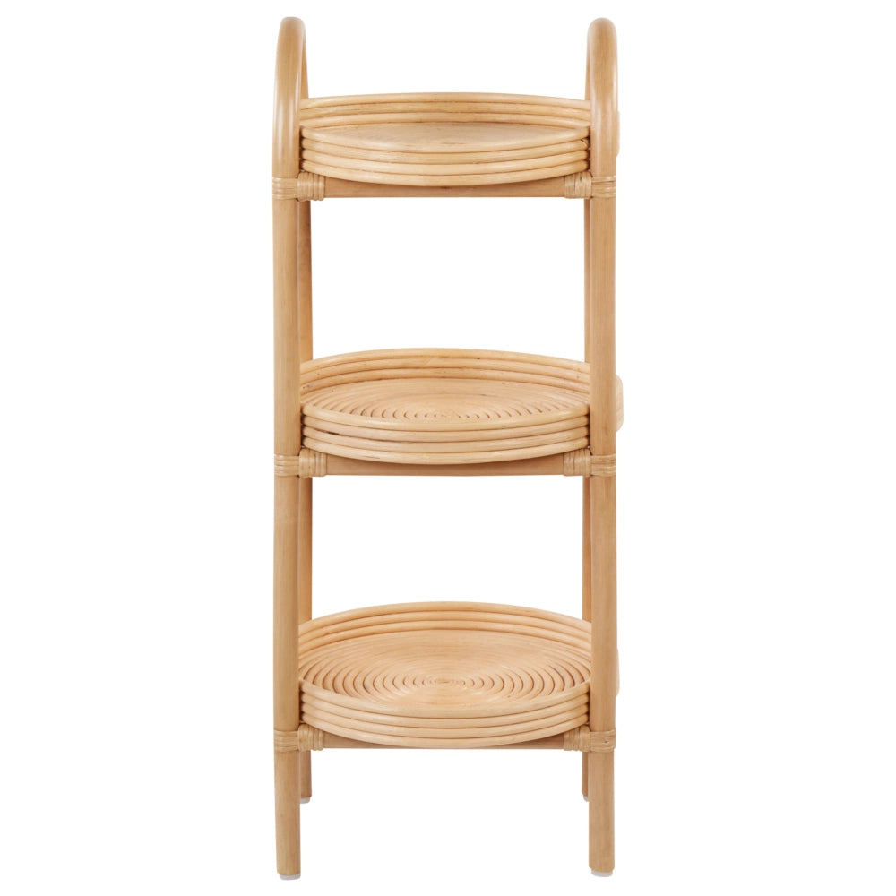 Tavolino Scaffale per piante Rattan Naturale Outdoor Indoor Garden Retro 3 ripiani Freestanding Garden Storage