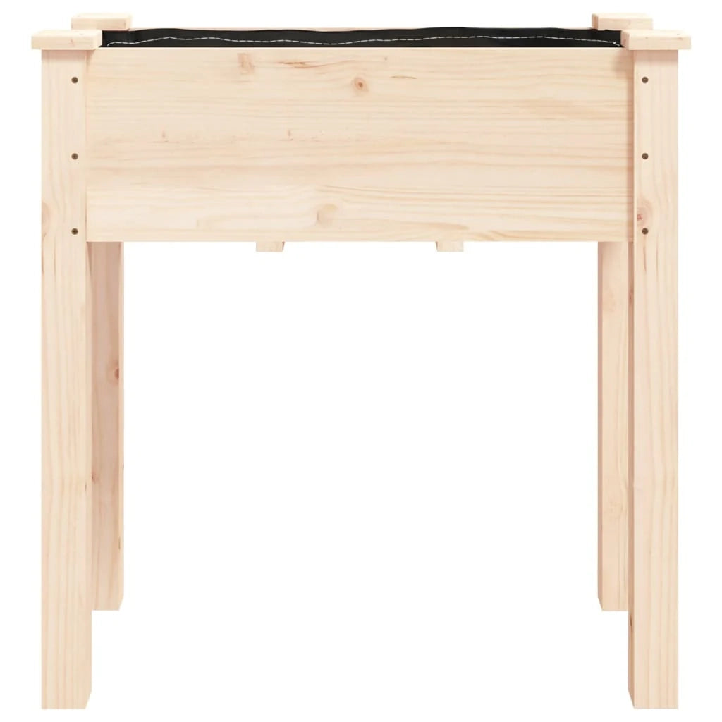 Fioriera rialzata per piante fiori e terrazze con rivestimento 71 x 37 x 76 cm legno massello di abete marrone 02_0038141