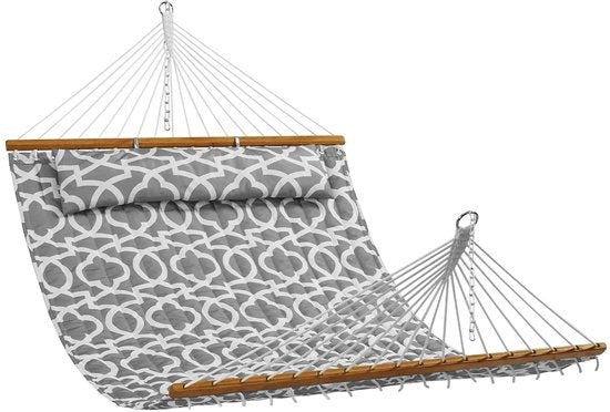 Hangmat per due persone - 12ft - con cuscino rimovibile e catene - per campeggio, esterno, giardino e spiaggia - capacità di 480 lbs