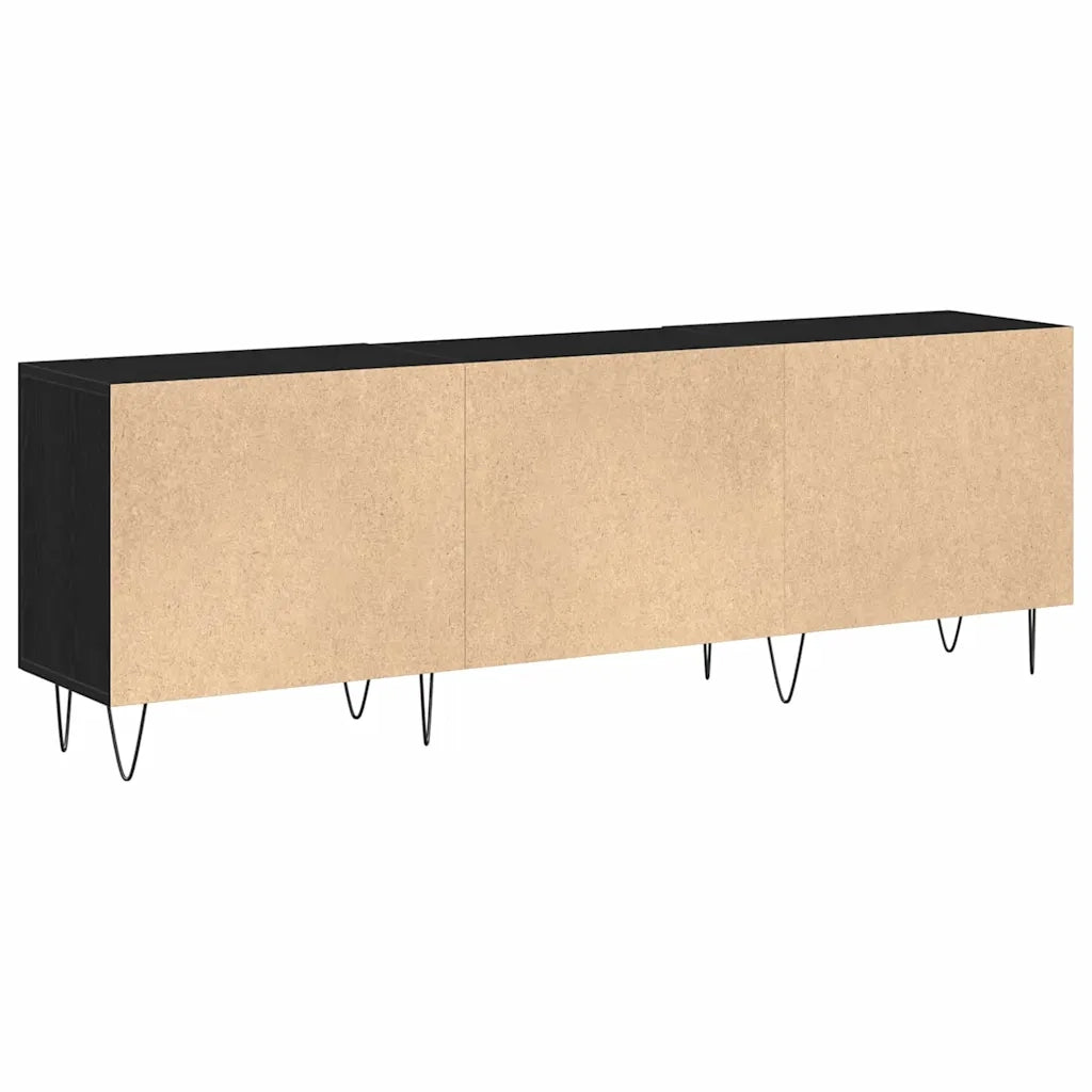 Set mobile TV-Credenza per TV Rovere Nero 150 x 30 x 50 cm Legno multistrato 986587