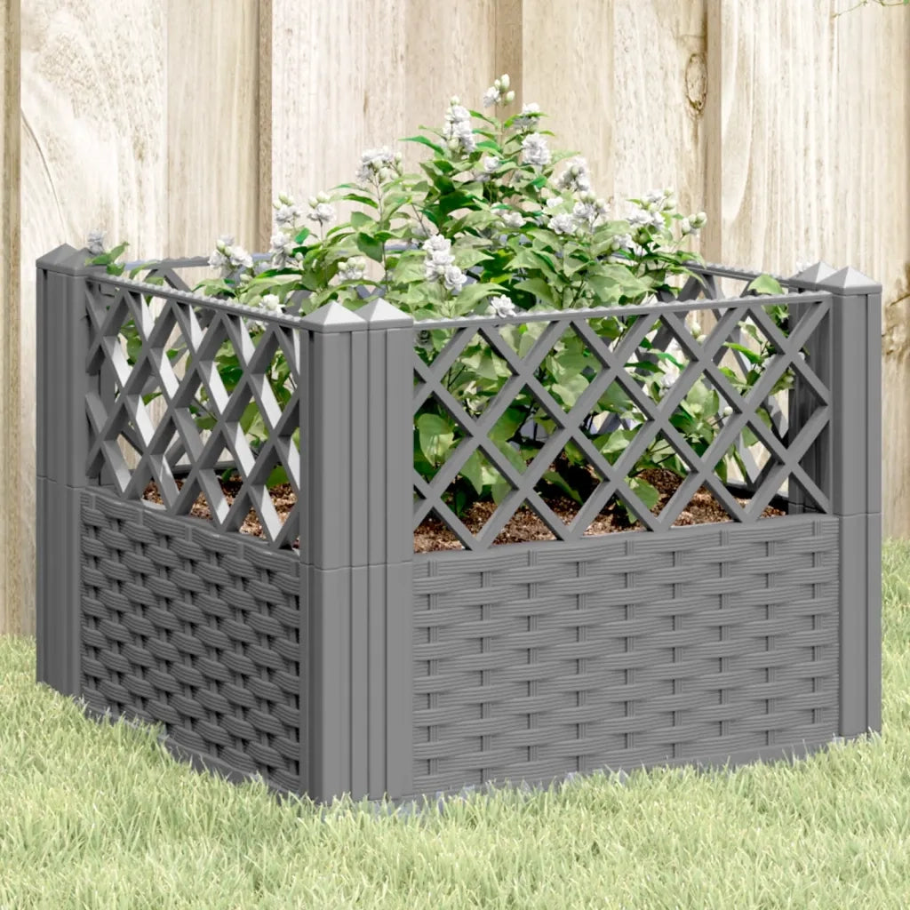 Fioriera Giardino Picchetti Grigio Chiaro 43,5x43,5x43,5 cm PP 368008
