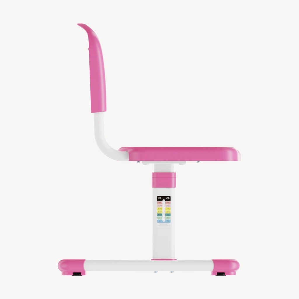 Sedia per Cameretta Sauda ad Altezza Regolabile 75 x 36 x 46 cm - Rosa / Bianco [en.casa]