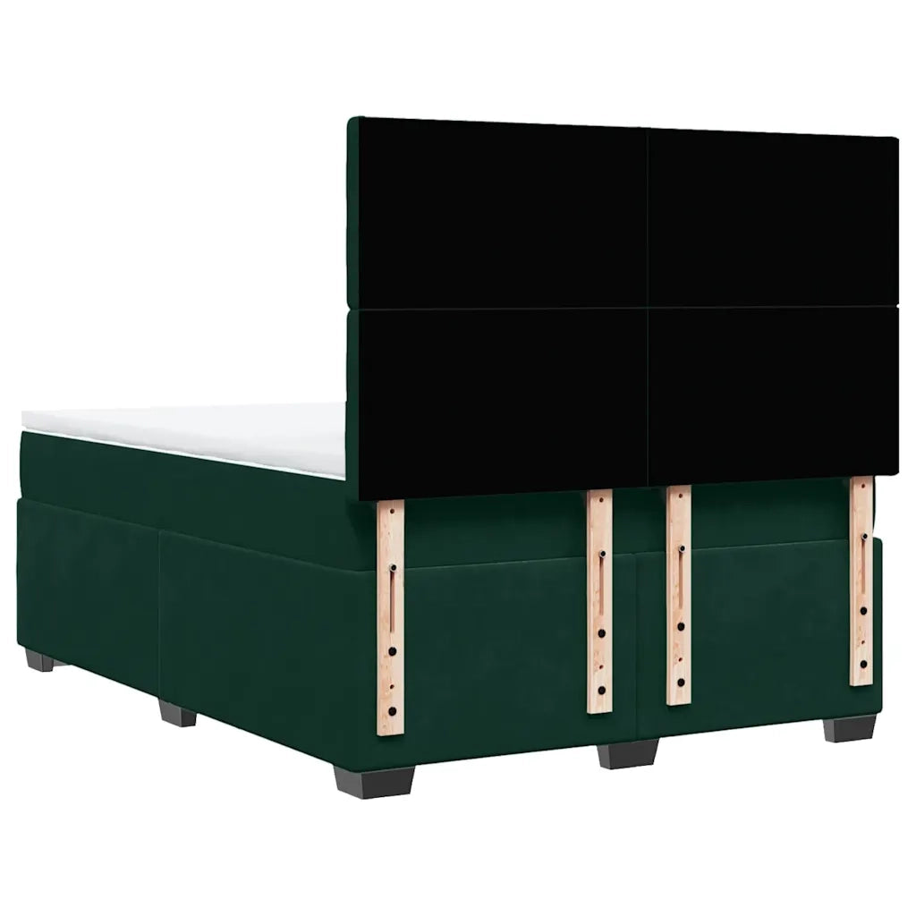 Giroletto a Molle con Materasso Verde Scuro 140x190 cm Velluto 3290921
