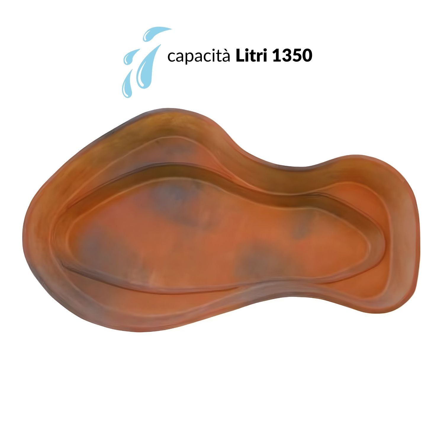 Laghetto da giardino in vetroresina modello laguna cm 350x220xh 60