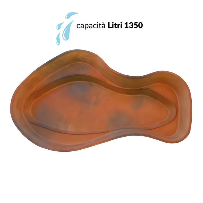 Laghetto da giardino in vetroresina modello laguna cm 350x220xh 60