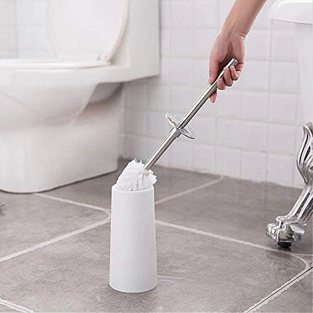 Trade Shop - Portascopino Da Terra Bagno Toilette Con Scopino Spazzola Per Wc 2 Colori 62305 -