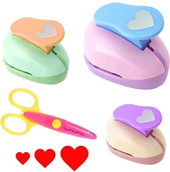Perforatrice a tema cuore - Stampa per punte per carta creativa - disegno a onde, scrapbooking - carte a tema cuore, etichette di regalo - attività di artigianato.