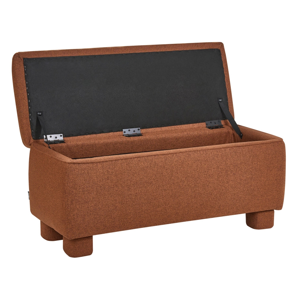 Panca da ingresso con contenitore gambe in legno di pioppo in tessuto facile da pulire marrone dorato piano ribaltabile stile moderno