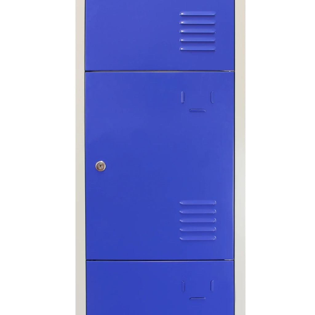 Armadietto da Montare con 4 Porte Blu in Acciaio per Scuole Palestre Spogliatoi