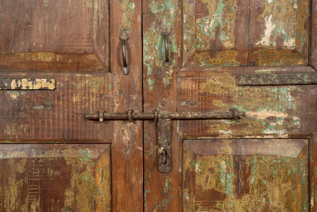 Biscottini Porta in legno massello e ferro da interno o da esterno vecchia e antica medievale