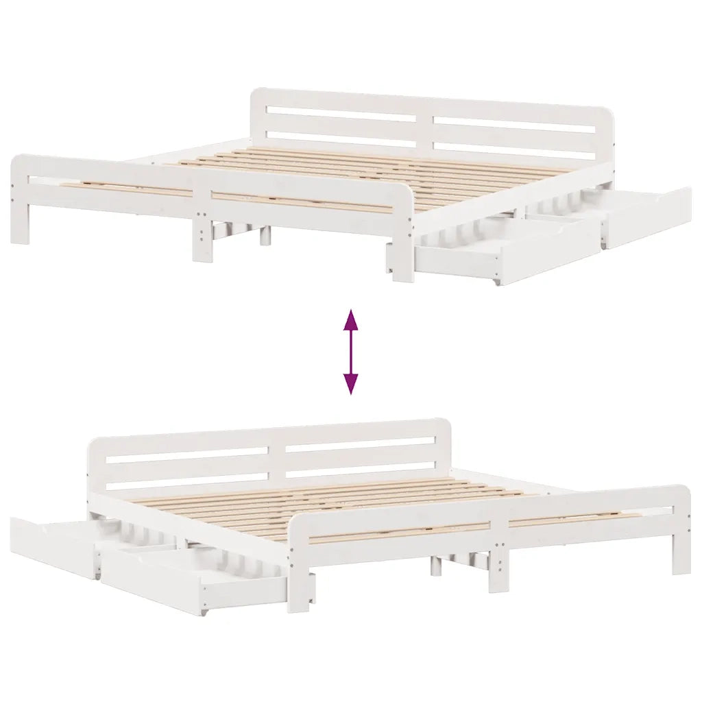 vidaXL Letto senza Materasso Bianco 180x200 cm Legno Massello di Pino