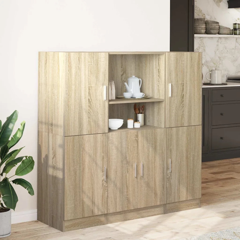 vidaXL Set di Mobili da Cucina 3 pz Rovere Sonoma in Truciolato