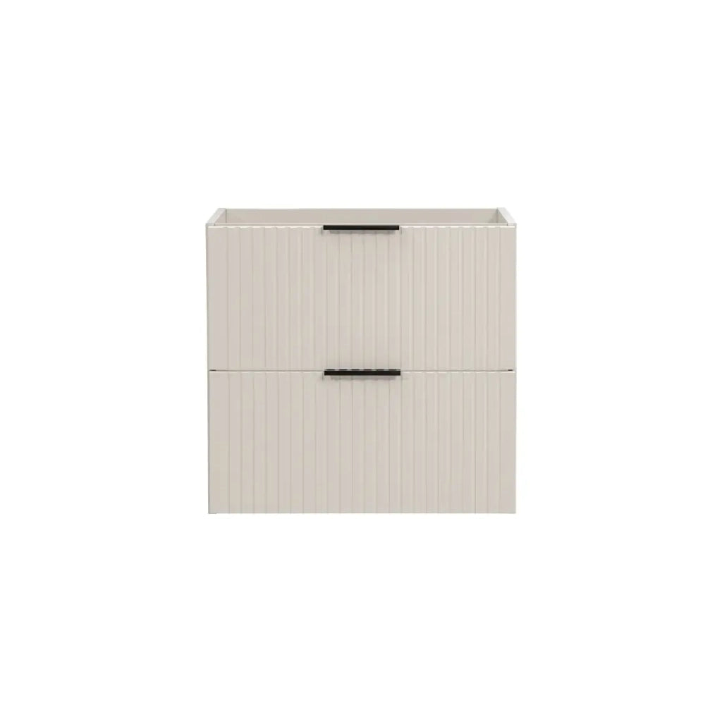 Mobile sotto lavabo NOXERA – 60 cm – 2 cassetti – Beige opaco – Mobile sospeso moderno