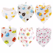 Set di 8 pezzi di asciugamani per bambino a forma di triangolo, fasce per bambino, piccoli asciugamani di cotone puro, soffici e respiranti, molto assorbenti, chiusure a pressione regolabili, adatti per bambini di entrambi i sessi