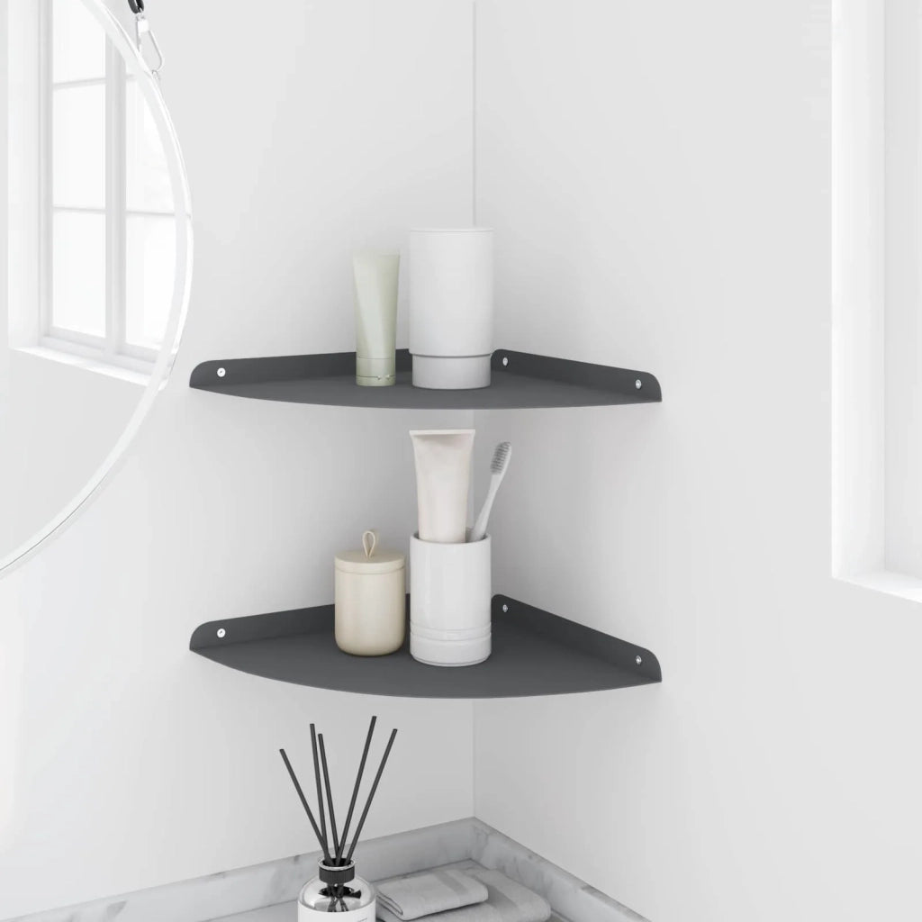 Mensola sospesa con lo scaffale 2 pcs Antracite 30 x 30 x 2 cm 8004114
