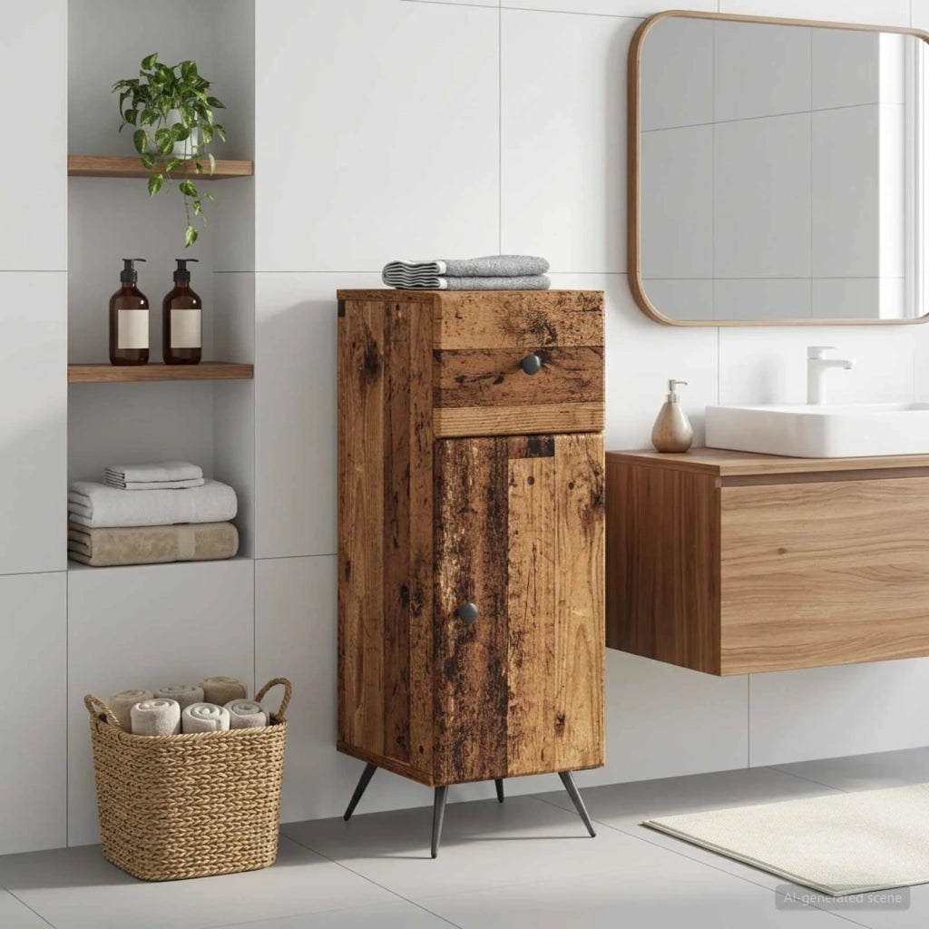 Mobiletto da Bagno BREDA Legno antico 30 x 31 x 80 cm 897493