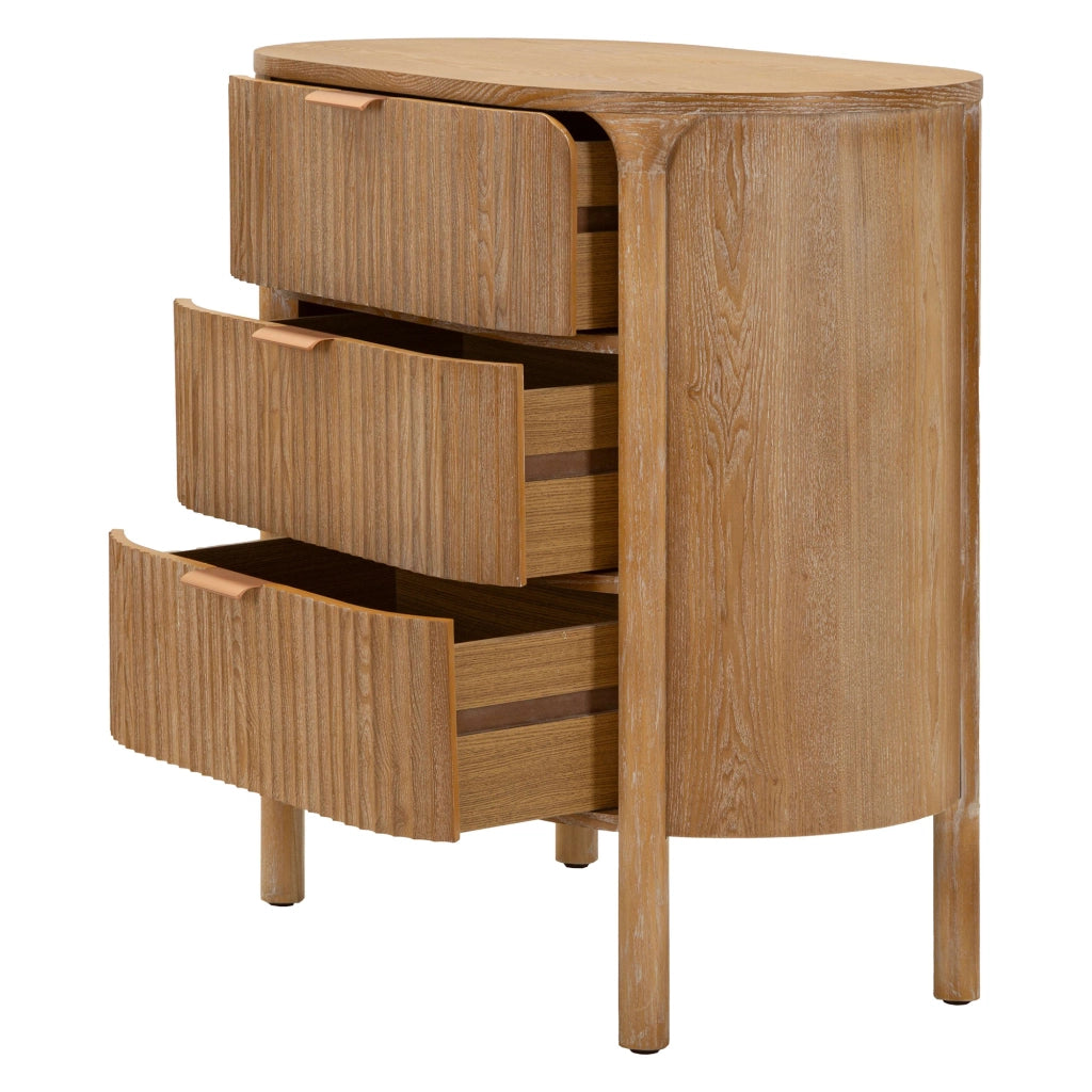 Fama, Cassettiera 3 Cassetti, 81x47x82h cm Marrone Ciliegio