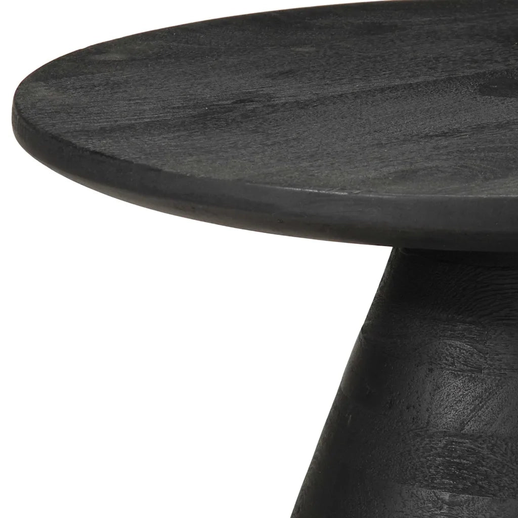 Tavolino da Salotto Nero Ø50x40 cm in Legno Massello di Mango 4017535