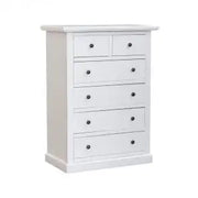 cassettiera 4 + 2 cassetti in legno Shabby chic laccato bianco cassetti lisci