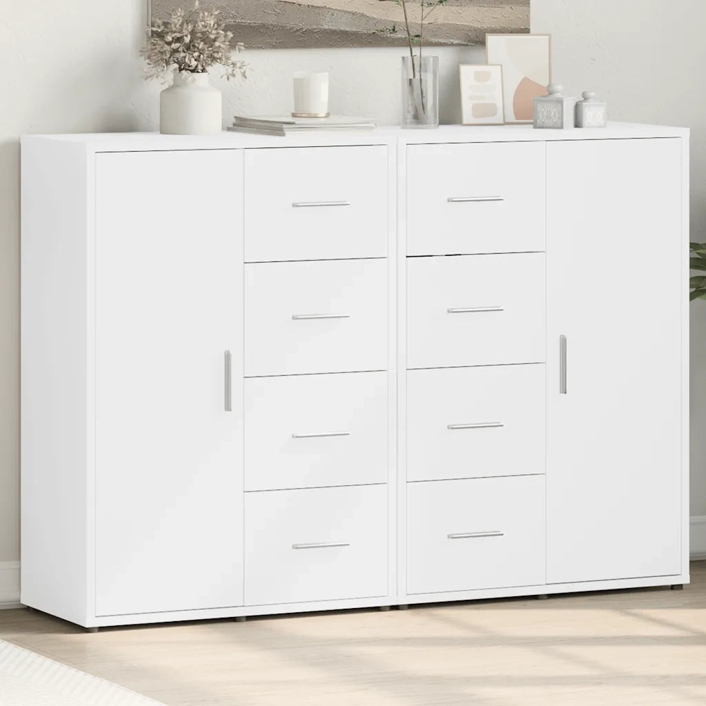 Credenze 2 pz | Madia | Buffet da pranzo | Armadio da pranzo Bianche 60x31x84 cm in Legno Multistrato