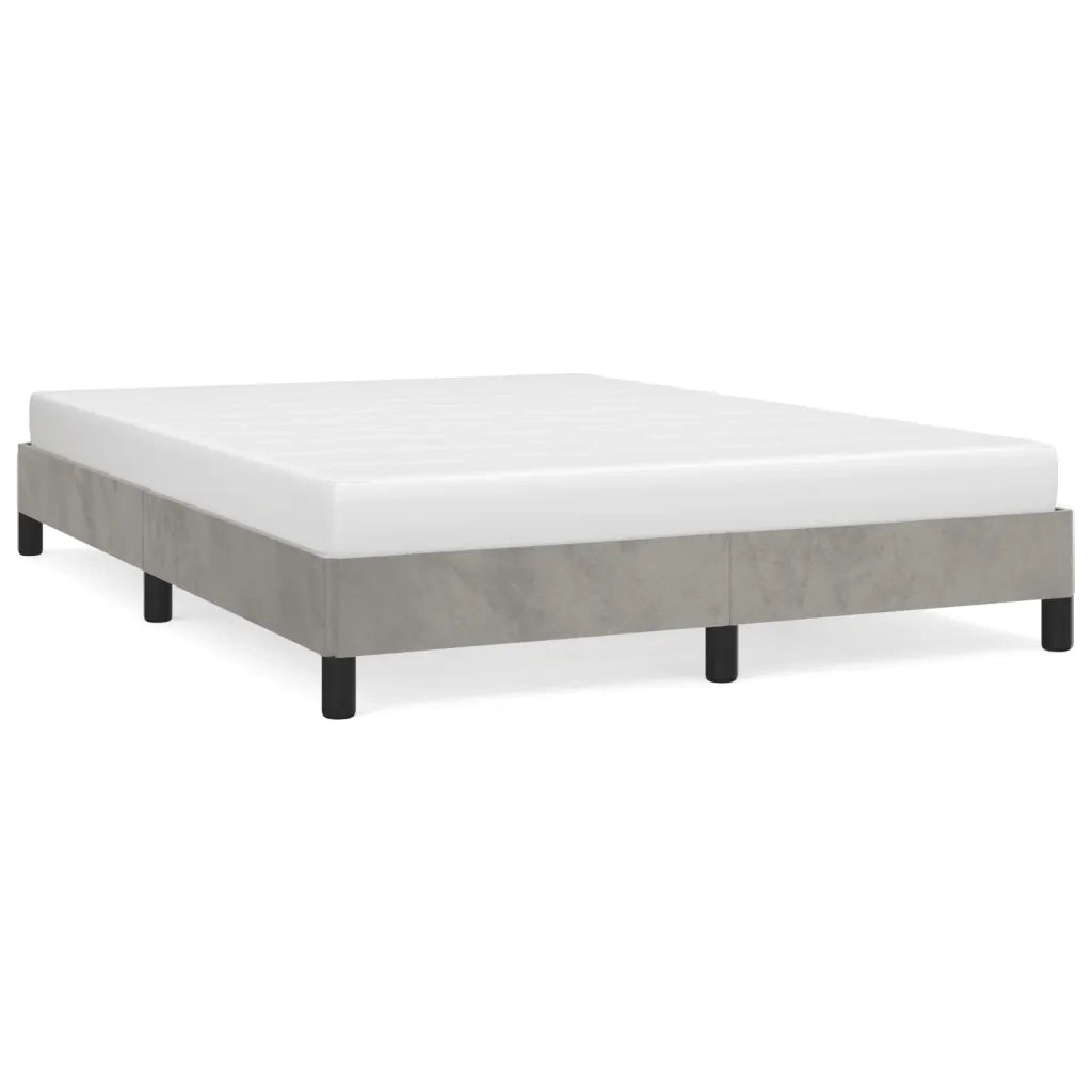 Letto matrimoniale | Letto per adulti | Giroletto senza Materasso Grigio Chiaro 140x190 cm Velluto