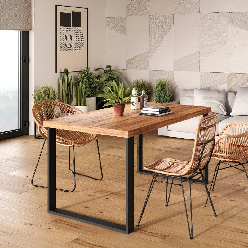 Set di gambe per tavolo rettangolare Square, larghezza 600mm, Acciaio, Verniciato nero