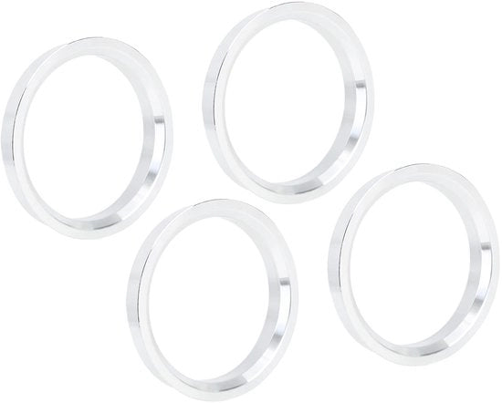 Set di 4 nastrini centrici in lega di alluminio - Argento - Nastro di ruota - 67,1 a 65,1 mm - Adatto per veicoli