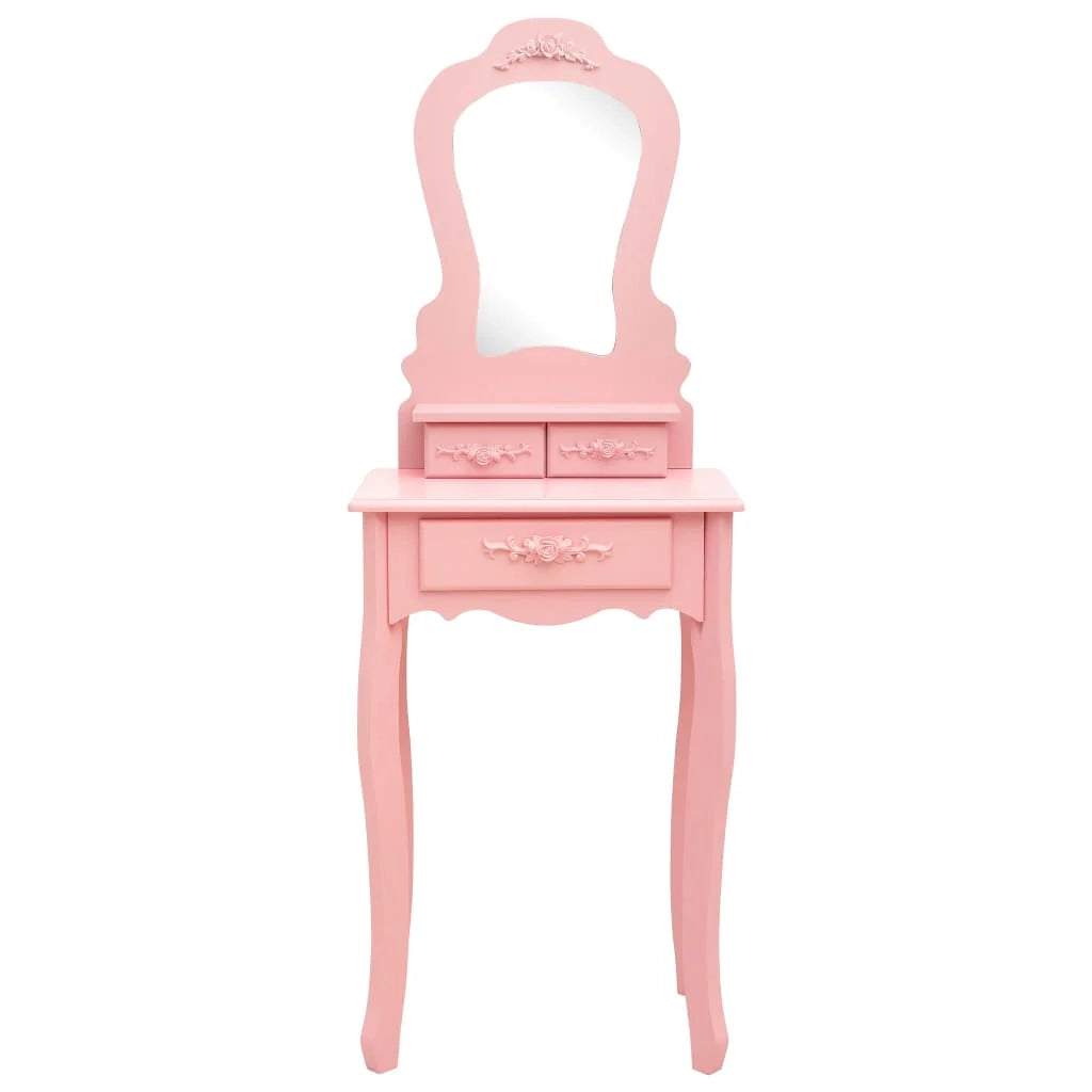 Set toeletta con sgabello 50 x 59 x 136 cm rosa 02_0006226
