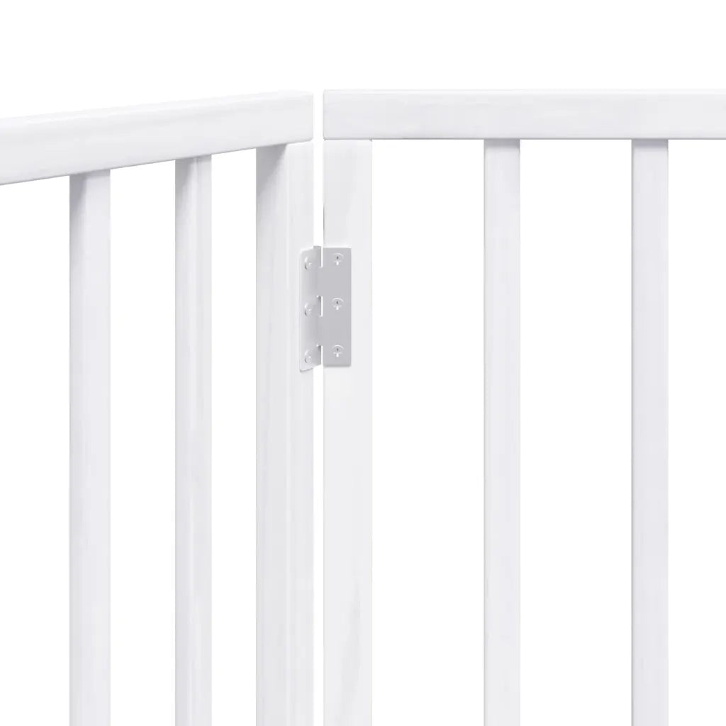 Cancelletto per cani pieghevole 2 pannelli bianco 160 cm in legno di pioppo 352184