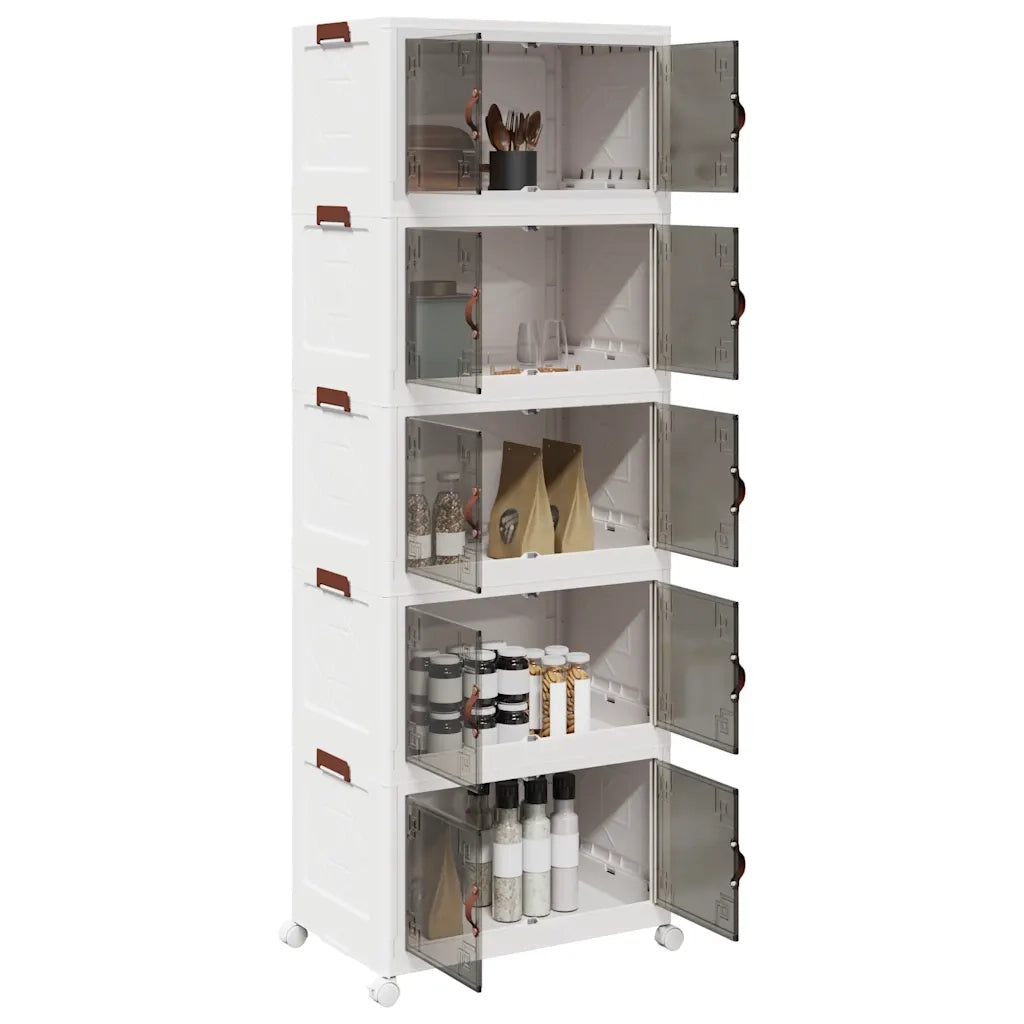 vidaXL Scatola Portaoggetti con Ruote 5 Livelli 75 L 64x40x179 cm