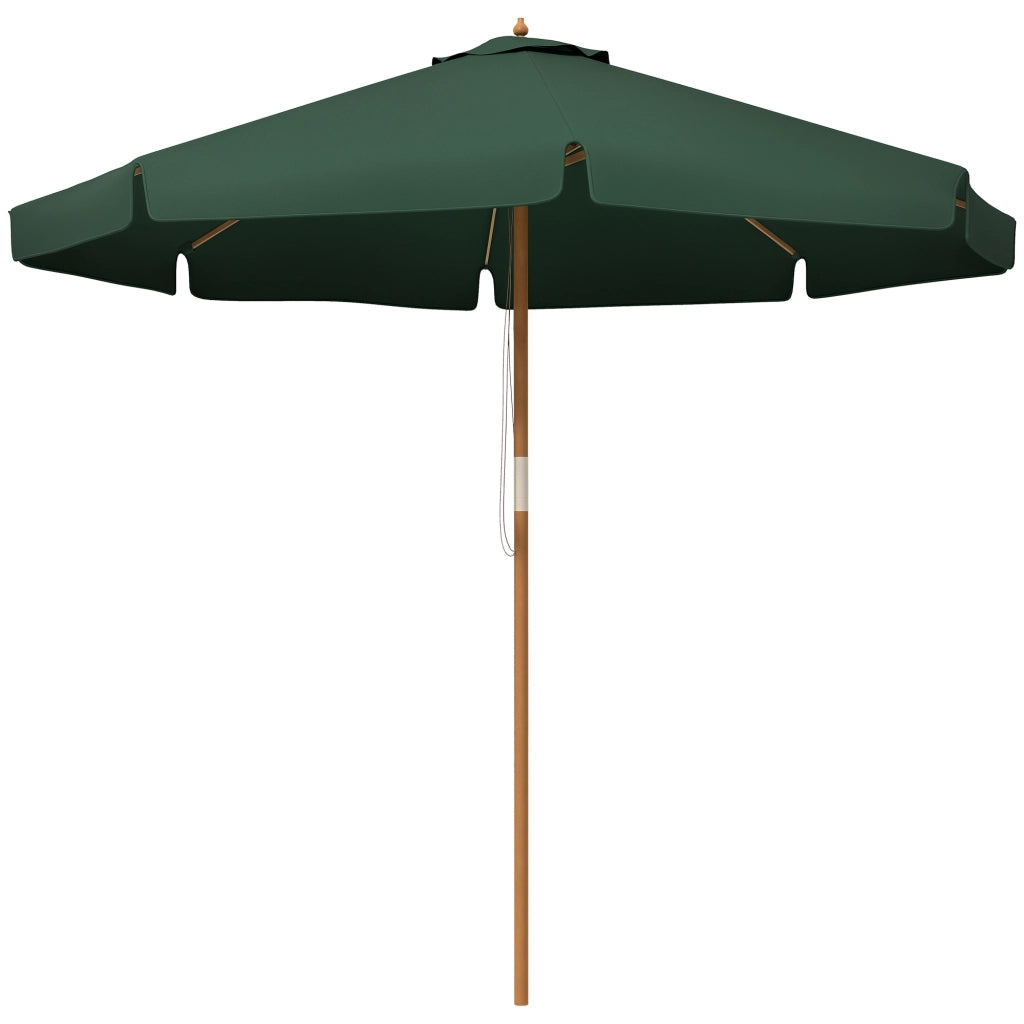 Ombrellone da Giardino con Doppio Tettuccio, in Bamb¨´ e Poliestere, ?325x250 cm, Verde