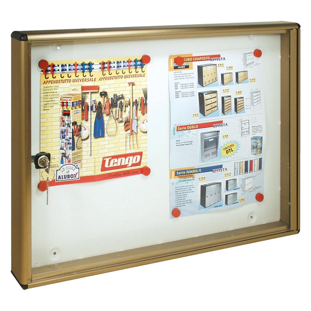 BACHECA PORTA AVVISI 2 FOGLI cm 55 x 5 x 40 - bronzo  - ALUBOX