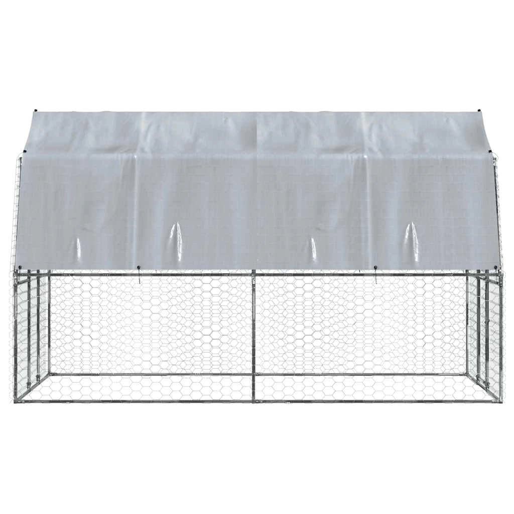 Gabbia per cani con tetto e porta acciaio zincato argento Silver 02_0041640