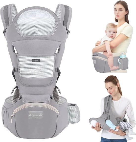 Portatile 6-in-1 Carriolo per Bambini e Bimbi da 3 a 30 Mesi (Grigio Chiaro)