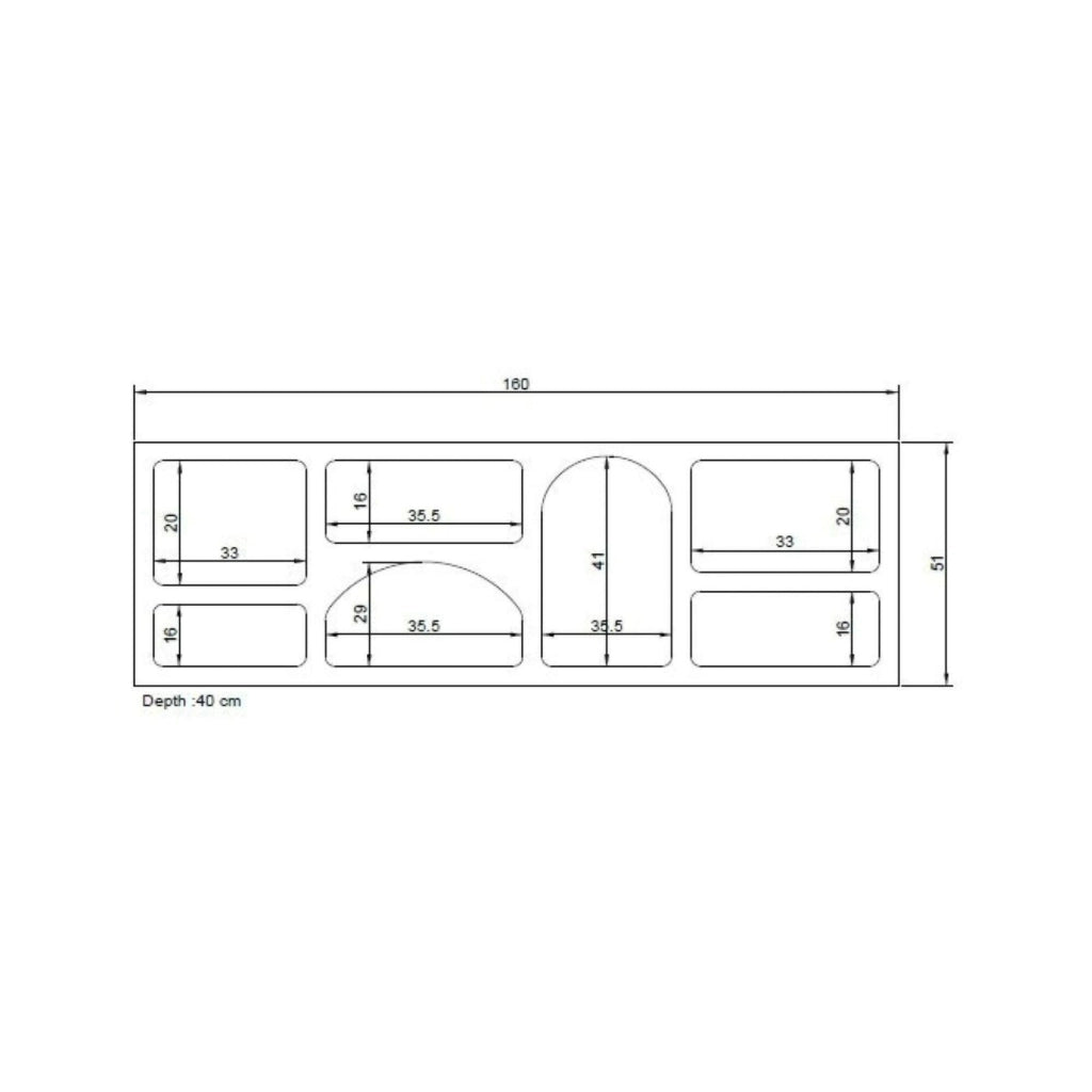Credenza Arsenio, Buffet da soggiorno, Madia da salotto, Dispensa da cucina, 160x38h51 cm, Bianco