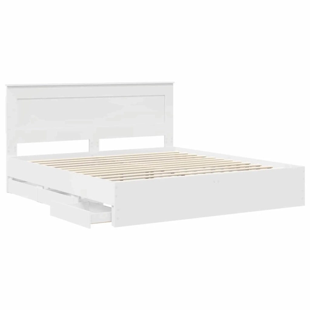 Struttura del letto Bianco 200 x 200 cm Legno Ingegnerizzato 3410152