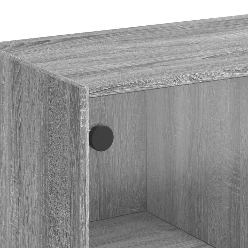 Mobile con Ante in Vetro Grigio Sonoma 68x37x75,5 cm 836425