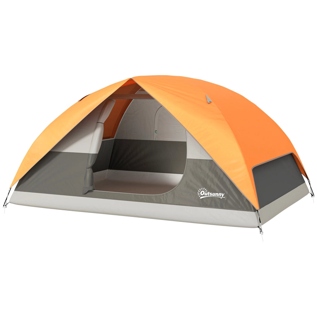 Tenda da Campeggio 3 Persone ¨C zephmum ¨C Arancione, Impermeabile, con Tasche e Borsa