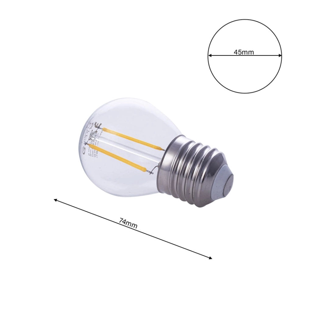 Lampadina LED Filamento 2W E27 G45 2700K Eko-Light