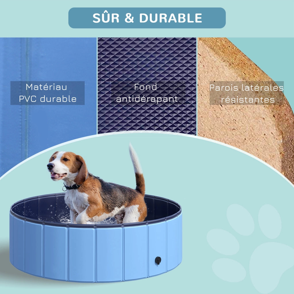 Piscina per Cani Pieghevole ¨C zephmum ¨C Blu 100x30cm plastica