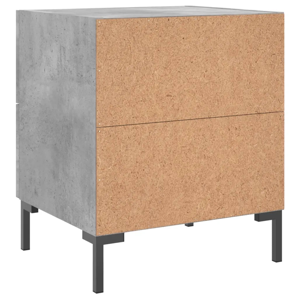 Comodino | Armadio da Notte | Mobiletto da notte Grigio Cemento 40x35x47,5 cm in Legno Multistrato