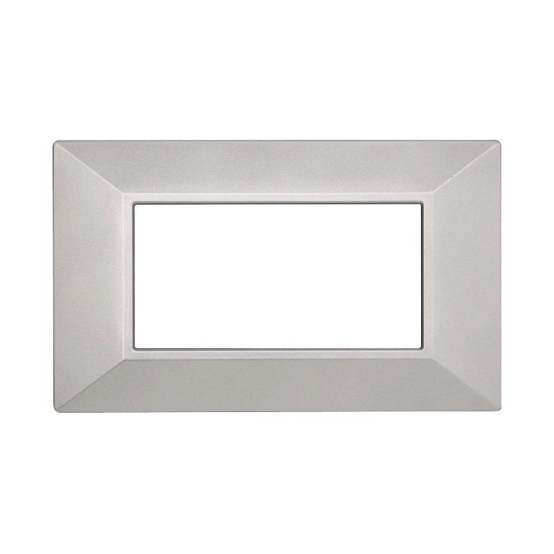 Placca Piramide Serie Moon 4P Colore Silver Compatibile Con Bticino Axolute