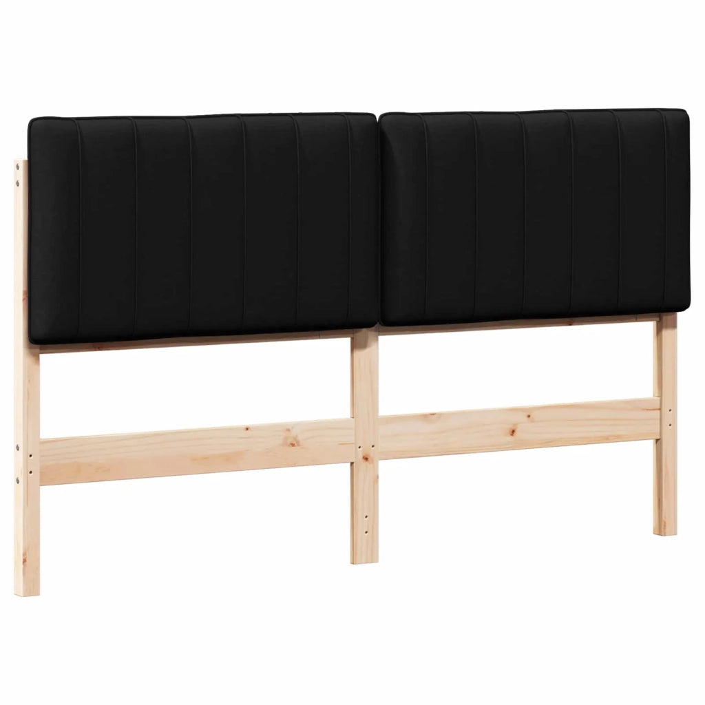 Testiera imbottita Marrone e Nero 160 cm Pino massello 880170