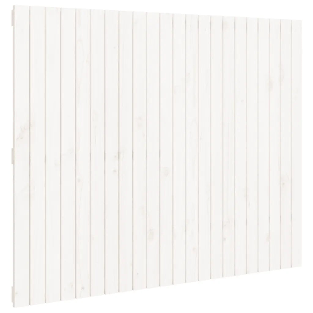Testiera da Parete Bianca 140x3x110cm in Legno Massello di Pino 824969