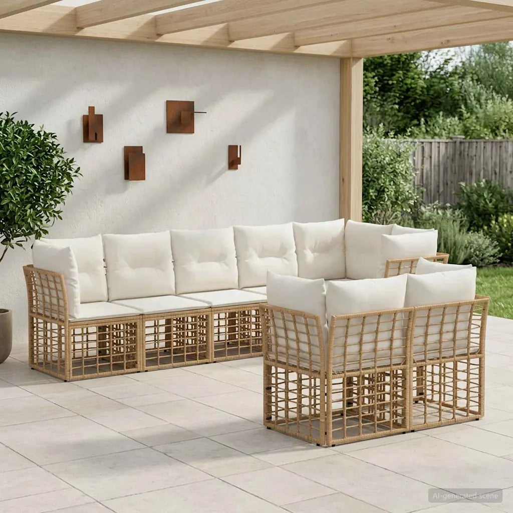 Set di divani da esterno Naturale Poliestere