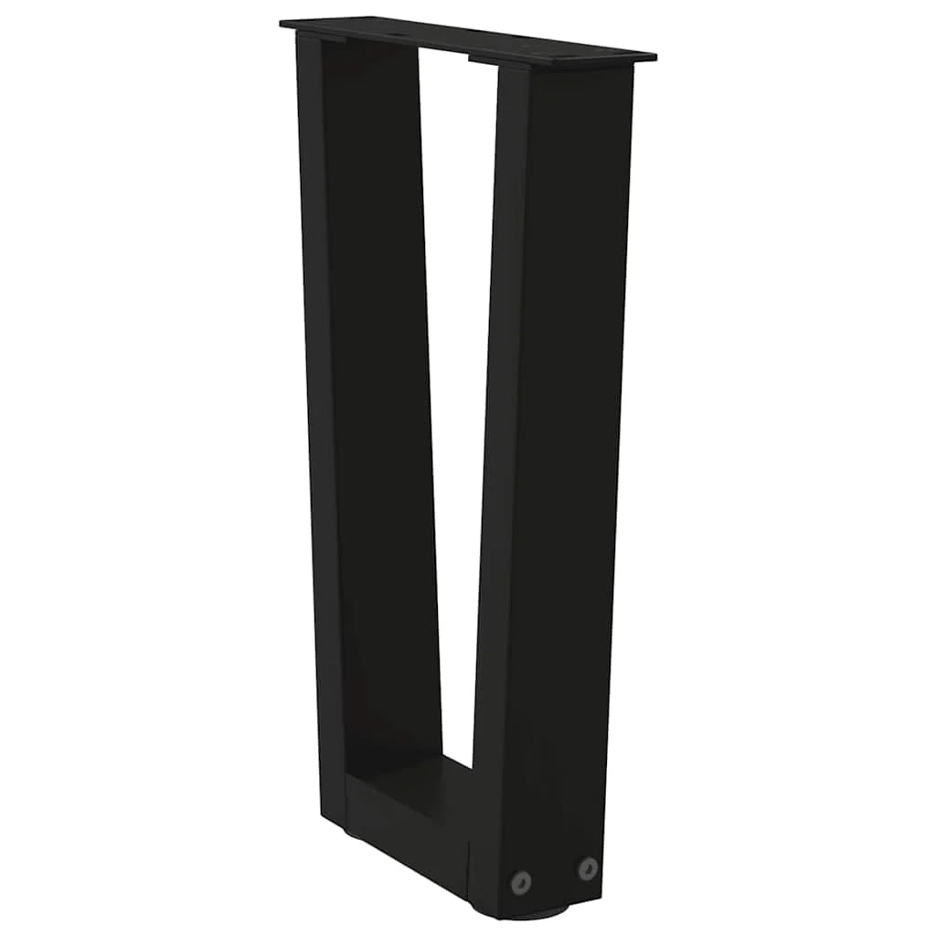 Set di 2 gambe regolabili per tavolino da caffè a forma di V 28 x 42-43,3 cm acciaio nero 02_0056908