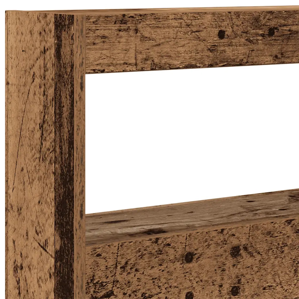 Testiera con Contenitore a LED Legno Antico 180x17x102 cm