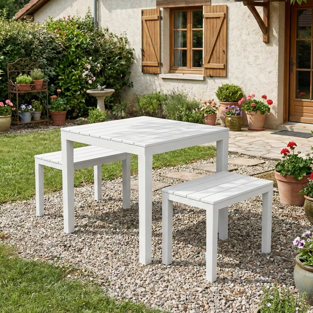 Salottino Outdoor Alambico, set Salotto da Esterno 2 Posti Made in Italy, Bianco