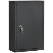 Easycomfort Armadietto Medicinali con 3 Mensole e Blocco con Chiavi in Acciaio, 30x14x46cm, Nero